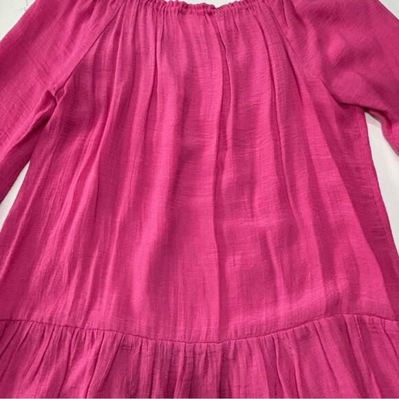 Spense | Women’s Elastic Scoop Neck Pink Top Blouse Tunic Boho Cottagecore Shirt - Picture 8 of 15